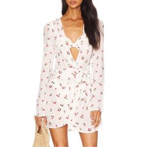 WeWoreWhat Mini Wrap Dress Cherries Size XS